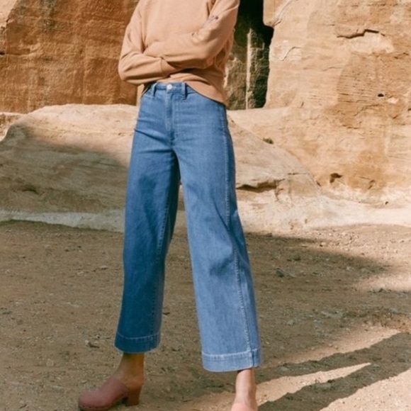 Madewell Denim - Madewell Emmett Wide-Leg Crop Jeans Langston Wash